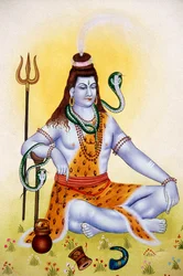 Señor Shiva Shanker Pintura en miniatura sobre papel