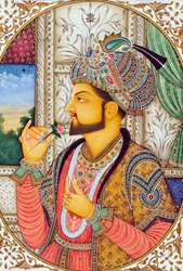 Pintura en miniatura Emperador mogol Shah Jahan India Asia