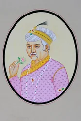 Pintura en miniatura del emperador mogol Akbar