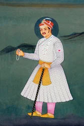 Pintura en miniatura del emperador mogol Akbar