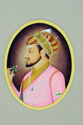 Pintura en miniatura del emperador mogol Shah Jahan