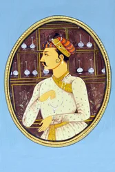 Pintura en miniatura del emperador mogol Akbar India Asia