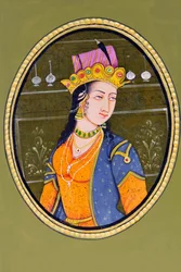 Pintura en miniatura de la reina Noorjahan India Asia