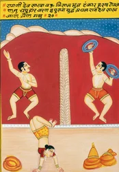 Pintura en miniatura sobre papel, Dev Shakha, Escuela de Nathdwara