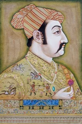 Pintura mogola en miniatura de Akbar