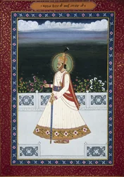 Pintura de Sawai Jai Singh Ex-gobernante, Jaipur, Fundador (1700-1743), Rajastán, India