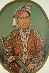 Retrato del maharajá Ganga Singh, Bikaner, Rajastán, India