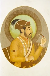 Retrato del emperador mogol Aurangzeb, India