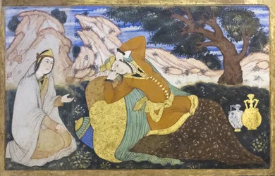 Fresco del palacio Chehel Sotoun, Isfahán, Irán