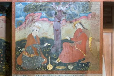 Fresco del palacio Chehel Sotoun, Isfahán, Irán