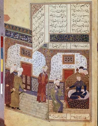 Khusraw conversando con Buzurg Ummid