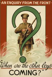 Cartel de reclutamiento para la Gran Guerra, emitido en Irlanda (litografía en color)