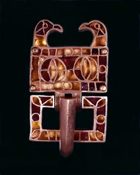 Fíbula gótica. Siglo VI d.C. Milán, Museo del Castillo