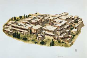 Reconstrucción del Palacio de Knossos, Creta, siglo XX a.C.