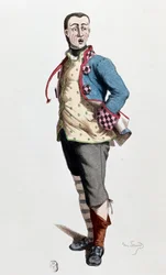Stenterello, personaje tradicional de carnaval de Florencia, Italia