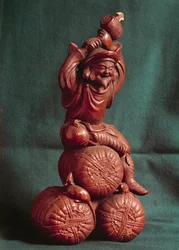 Arte japonés: el dios japonés Daikoku (Daikokuten), protector de los agricultores y dios de la agricultura