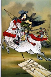 Tomoe, una valiente mujer guerrera de Japón durante los períodos Genji y Heishi