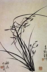 Orquídeas. Impresión coreana de la dinastía YI
