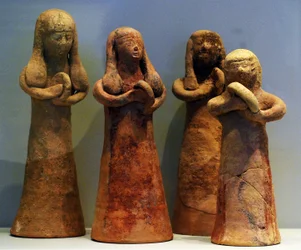 Jugadores de pandereta, de Achziv, norte de Israel, siglo VIII-VII a.C. (cerámica)