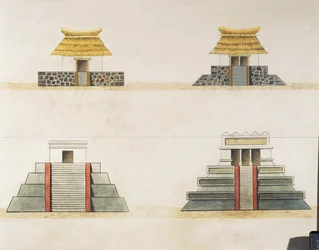Reconstrucción histórica de edificios en Tenochtitlán