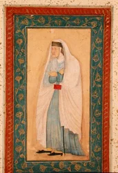 Una anciana con vestido occidental, del Gran Álbum Clive, c.1760