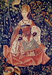 Colgante de vida señorial: Bordado. (detalle)