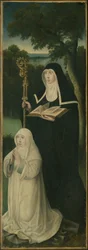 Santa Gertrudis de Nivelles y una canonesa agustina