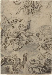 La Asunción de la Virgen, mediados del siglo XVII (pluma y tinta)