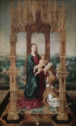 Virgen con el Niño bajo palio