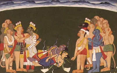 Rama y Lakshmana atacados con nagapasa, del 