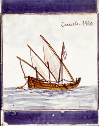 Representación de una carabela de la flota portuguesa