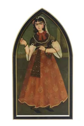 Una joven, por un seguidor de Mohammad Hassan, artista desconocido (óleo sobre lienzo)