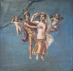 Marte y Venus sobre fondo azul, Herculano
