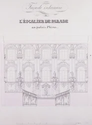 Fachada interior de la Escalera de Desfile en el Palacio de Invierno, c.1838