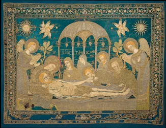 El Entierro - Bordado de lana por un autor ruso anónimo