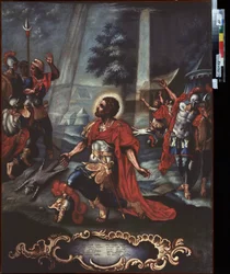 Oración de Gedeón. (Episodio de la Biblia, Libro de los Jueces). Pintura de un maestro ruso, óleo sobre lienzo, mediados del siglo XIX. arte ruso