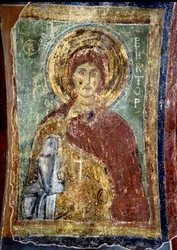 ""El mártir San Víctor"" Ícono ruso. Siglo 11. Catedral de Santa Sofía, Kiev, Ucrania