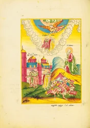 San Juan ve la resurrección de los dos testigos, mientras la gente huye de las murallas de la ciudad, c.1820