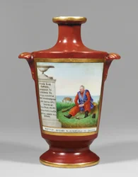 Jarrón que representa a un cosaco zaporogo, c.1825