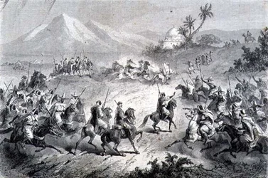 Una Aventura, Viajeros Atacados por Bandidos, ilustración de 