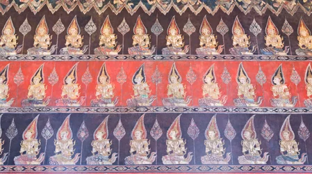 Pinturas murales en la capilla Buddhaisawan, palacio de Wang Na (pintura)