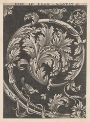 Speculum Romanae Magnificentiae: Follaje ornamental de iglesias, siglo XVI