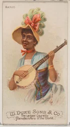 Banjo, de la serie Instrumentos Musicales N82 para cigarrillos marca Duke, 1888