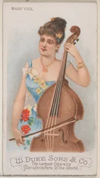 Viola da gamba, de la serie Instrumentos Musicales N82 para cigarrillos marca Duke, 1888