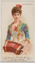 Concertina, de la serie Instrumentos Musicales N82 para cigarrillos marca Duke, 1888