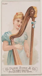 Arpa, de la serie Instrumentos Musicales N82 para cigarrillos marca Duke, 1888