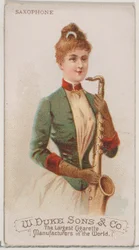 Saxofón, de la serie Instrumentos Musicales N82 para cigarrillos marca Duke, 1888