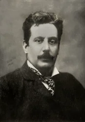 Retrato del compositor italiano Giacomo Puccini (foto)