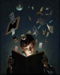 La imaginación de un niño cautivada por un libro, 2012