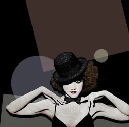 Cabaret, 2019 (scratchboard, coloreado digitalmente)